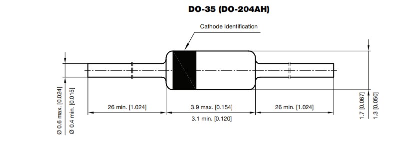 Mechanical Drawing - Vishay Semiconductors BAV Series Diodes